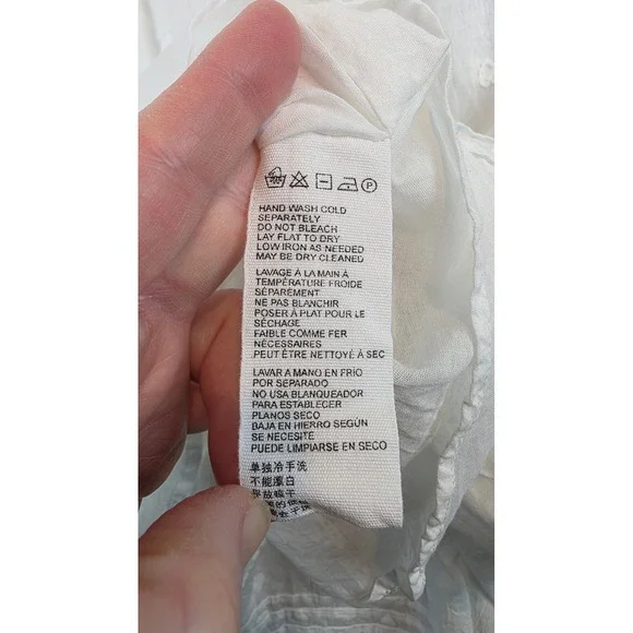 Cleobella Jolene White Organic Cotton Heart Tiered Midi Dress XS Smocked Boho - Picture 9 of 11